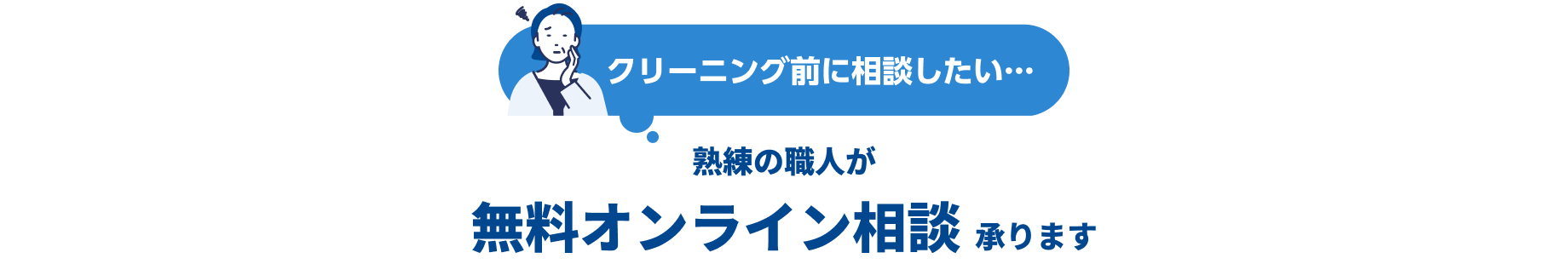 クリーニング前に相談したい… 熟練の職人が無料オンライン相談承ります